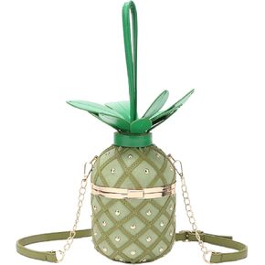 Lanpet Pineapple-Shaped Crossbody Bag for Women PU Leather Rivets Chain Strap Shoulder Bag Tote Handbags