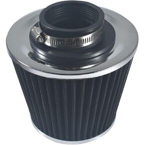 2.5" BLACK 63.5mm Inlet Cold Air Intake Cone Replacement Quality Dry Air Filter