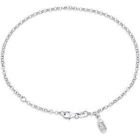 Vacation Dangle Charm Beach Flip Flop Sandal Anklet Ankle Bracelet For Women .925 Sterling Silver Adjustable 9 To 10 Inch