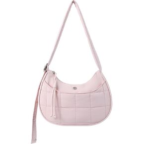 WESTBRONCO Puffer Crescent Crossbody bags for Women Puffy Quilted Shoulder Bags, Puffer Handbags with Adjustable Strap