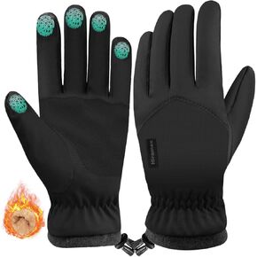 Winter Gloves for Women Men, Windproof Waterproof Warm Gloves for Cold Weather, Full Palm Touch Screen Warm Gloves for Running Cycling