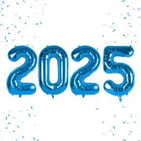 بالون Happy New Year، بالونات حروف رأس السنة مقاس 16 بوصة ديكورات NYE 2025، مجموعة لوازم حفلات ليلة رأس السنة الجديدة 2025 (أزرق) in Kuwait