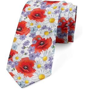 Ambesonne Mushroom Necktie, Botanical Theme Different Kind Forest Fungi Pattern Vegetable Food, 3.7", Pale Tan and Multicolor