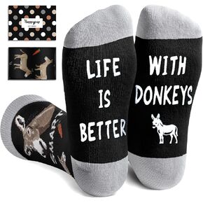 HAPPYPOP Funny Donkey Gifts Ideas Socks - Donkey Socks Men Silly Socks Farm Animal Socks Women, Novelty Donkey Gifts Gag Gifts Teens