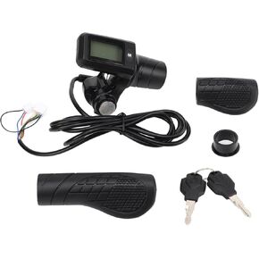 805 LCD Display Panel Throttle Grip Set Electric Scooter, Half Throttle Grip with LCD Panel for 22.5mm Handlebars