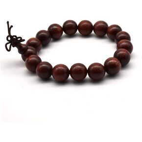 Zen Dear Unisex Natural African Blood Red Sandalwood Prayer Beads Tibetan Buddhism Mala Bracelet Necklace