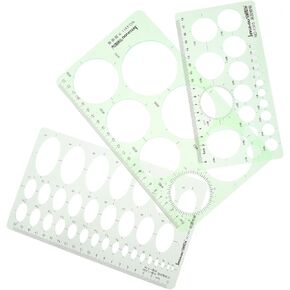 3 قطع قوالب رسم هندسية قياس قالب مساطر صياغة الإستنسل تصميم مبنى المدرسة والمكتب in Kuwait