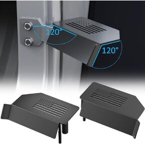 Upgraded 120° Wrangler Foot Pegs Compatible with Wrangler JK JL Gladiator JT 2007 to 2024, Exterior Door Hinge Metal Powder Coating Rest Pedals with US Flag Foot Rest Kick Panel Accessories