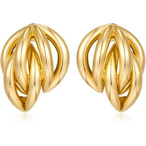 Gold Hollow Stud Earrings Minimalist Triple Cave Stud Earrings for Women Jewelry Gift
