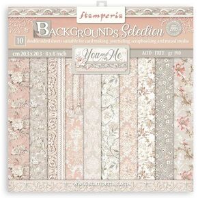 STAMPERIA INTER, KFT Paper PAD 8X8 10PK You ME BKG, You and Me, 10 Designs/1 Each