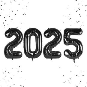 Happy New Year Balloon, 16inch New Year Letter Balloons NYE Decorations 2025, New Years Eve Party Supplies 2025 Set (Blue)