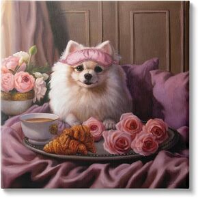 Stupell Industries Breakfast in Bed Dog Canvas Wall Art by Lucia Heffernan