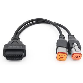 كابل محول 2 في 1 obd2 لماسح ضوئي لأداة تشخيص الدراجات النارية Harley 4pin+6pin، يعمل على النماذج مع بروتوكول J1850، أداة تشخيص الماسح الضوئي obd2 Harley (ترقية 2 في 1)