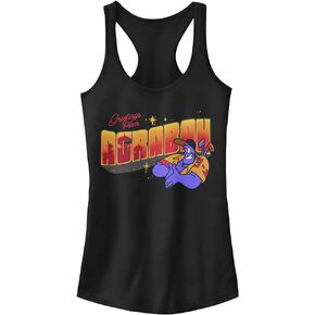 Disney Junior's Princess Travel Slim Fit, Scoop Hem Racerback Tank, Black, X-Large