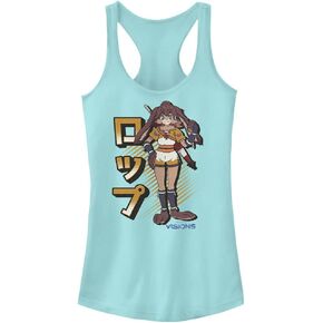 STAR WARS Girls Visions Lop Hero Shot Slim Fit, Scoop Hem Racerback Tank