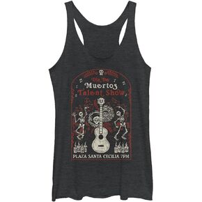Pixar Junior's Coco Talent Show Tri-Blend Racerback Layering Tank, Black Heather, XX-Large