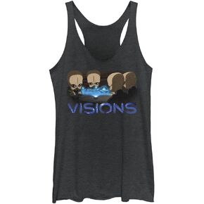 Star Wars Junior's Visions Cantina Competition Tri-Blend Racerback Layering Tank, Black Heather, Medium
