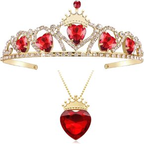 Descendants 4 Rise of Red Crown Queen of Hearts Crown Red Crown with Black Hearts Descendants 4 Tiara Jewelry Set Halloween Costume