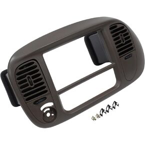 MOTOKU Brown Dash Radio Panel Bezel for Ford F-150 Expedition 1997-2003 w/Air Vents Clips Trim Kit