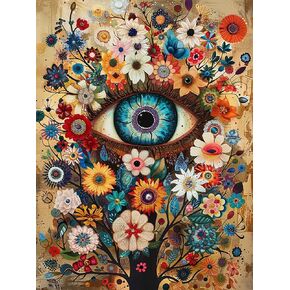 Reofrey DIY Diamond Art Kits for Adults Glasses Flower, Animal Full Drill Round Rhinestone Diamond Painting Kits, Cross Stitch Embroidery Canvas for Crafts Home Wall Decor 30x40cm