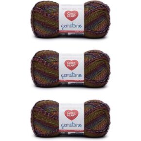 Red Heart Gemstone Ruby Yarn - 3 Pack of 200g/7oz - Acrylic - 5 Bulky - 312 Yards - Knitting, Crocheting & Crafts