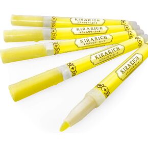Zebra - Kirarich Glitter Ink Highlighters - Chisel Tip - Yellow - Pack of 5