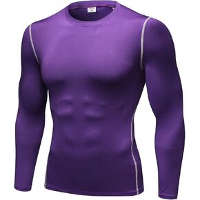 1/3 Pack Men's Compression Shirts Long Sleeve Athletic Workout Base Layer Quick Dry Fit Basketball Football Tops Undershirts