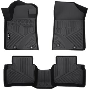 Floor Mats Custom for Nissan Altima 2014-2018 All Weather Protection TPE Waterproof Non-Slip Durable Floor Liners Fits Front& 2nd Row Full Set Car Mats Altima Black Accessories