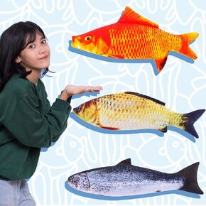 3 Pack 3D Giant Soft Fish Cushion Pillow Fish Plush Toy Pillow Decorate Soft Fish Pillow Stuffed Decorate Oversized Throw Pillow Creative Gift for Home Decoration, 24 Inch