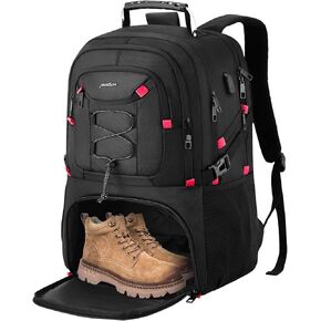 YAMTION Men Laptop Backpack 18.4in with Shoe Compartment for Gym Camping,Large Carry On Travel Bag,Boys College Bookbag School Backpack for Women