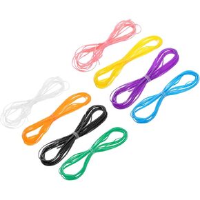DMiotech 8pcs Lanyard String Plastic Lacing Cord String 2.5mm Gimp Strings Weaving Kit for Bracelet Necklaces Jewelry Making Keychain Art Crafts, (8 Colors, 2.5m/3 Yards)