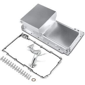 A-Premium Front Sump, Engine Oil Pan Kit with Gasket, Aluminum, 7 Quarts, Compatible with Chevrolet LS1, LS2, LS3, and LS6, 4.8L 5.3L 5.7L 6.0L 6.2L, Replace# 81004PR, 81004F