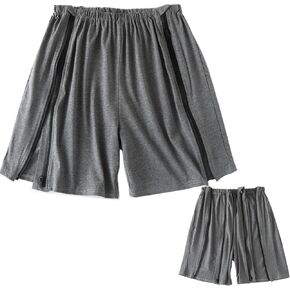 Unisex Tear Away Shorts Side Zipper Shorts Men’s Cotton Shorts Athletic Post Surgery Recovery Shorts
