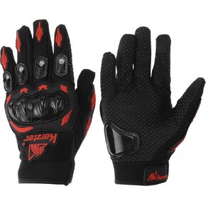 Motoforti Universal Riding Gloves Liners All Finger Gloves, M, for Motorcycle Cycling Hiking Sporting Driving Running, Polar Fleece, Black Red