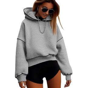 BTFBM Women's Casual Sweatshirt 2024 Fall Winter Clothes Long Sleeve Loose Fit Cropped Y2K Pullover Hoodies