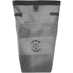 Living in a Bubble Premium Utility Bag for Campervans and Cars - Laundry Bag, Multipurpose Seatback Bag & Seat Back Organizer - Vanlife Accessory & Van Storage Solution - Grey