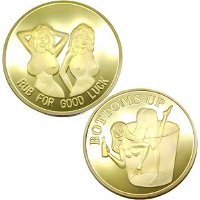 Women Sexy Stripper Challenge Coin Heads Tails Challenge Token Coin Lucky Funny Gifts for Men Husband Boyfriend
