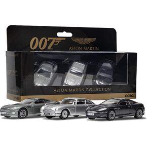 Corgi Diecast Model Cars - TY99284 James Bond Aston Martin Collection - Fit The Box Pre-Built Model Vehicles Toy, Classic Metal Die Cast Collectible, Auto Toys Models for Adults - Silver