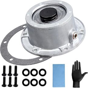 343-4009 Trailer Hub Cap,3434009 Standard Aluminum Hubcaps for Trailer Axle with Side Pipe Plug Gasket Mounting screws & Cleaning kit（1Pack)