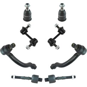 TRQ Front Steering & Suspension Kit Ball Joint Sway Bar Stabilizer Link Tie Rod Compatible with 2004-2006 Acura TL