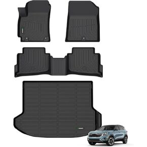 ANBINGO® Floor Mats & Cargo Liner for Kia Seltos 2024 2025, TPE All Weather Car Mats Seltos 2024 2025, Set for 2024 2025 Seltos S, LX, EX, SX, X-Line, (Only for U.S.A. and Canada Seltos)