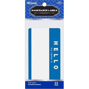 BAZIC "Hello My Name is" Name Badge Label (25/Pack)