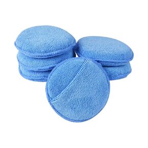 6 Pcs 5" Microfiber Wax Applicator Pads Car Polishing Pads Foam Waxing Pads with Finger Pocket Car Polisher Cleaning Pads Soft Car Buffing Pads