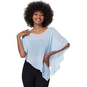 Chiffon Cape Poncho Shawls and Wraps for Evening Dresses Wedding Party Travel Lightweight Soft