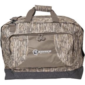 Cupped Waterfowl Camo Wader Storage Bag, Expandable Duck Hunting Wader Bag with Fold-Out Neoprene Mat and Waterproof Pockets, Realtree MAX-7 Camo