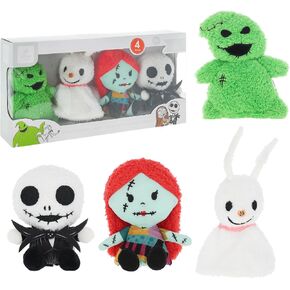 Disney Baby Tim Burton The Nightmare Before Christmas Jack Skellington, Sally, Zero, and Oogie Boogie Halloween Plushies Set, Minky Fabric Kids Toys