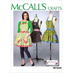 McCall's Patterns M7208 Misses' Aprons and Petticoat Sewing Template, Miss (XSM-SML-MED-LRG-XLG)