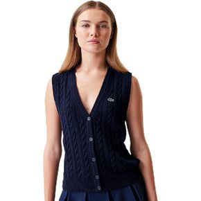 Lacoste Women's Sleeveless Cashmere Cardigan in Saudi Arabia