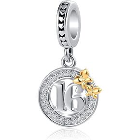 16 to 18 21 40 50th Charm Happy Birthday Number Bead for European Bracelet