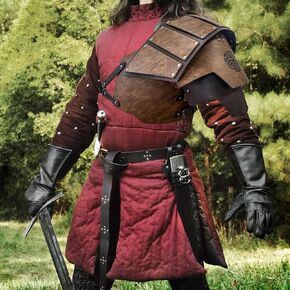 NUMJAW Viking Faux Leather Pauldron Shoulder Armor, Medieval Pirate Single Shoulder Armor, Retro Renaissance Medieval Knight Viking Armor for Ren Faire Costume LARP/Cosplay
